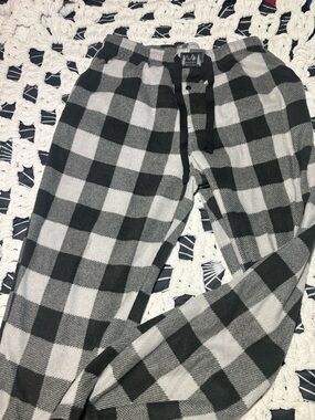 Lucky Brand Black and Gray Plaid Sleepwear Top